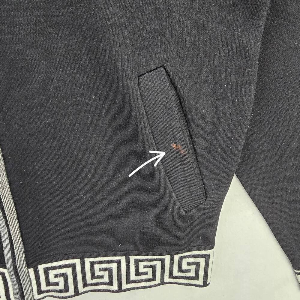 Vintage Royal Prestige Full Zip Jacket Large Black Embroidered Medusa Greek Key - Picture 6 of 16